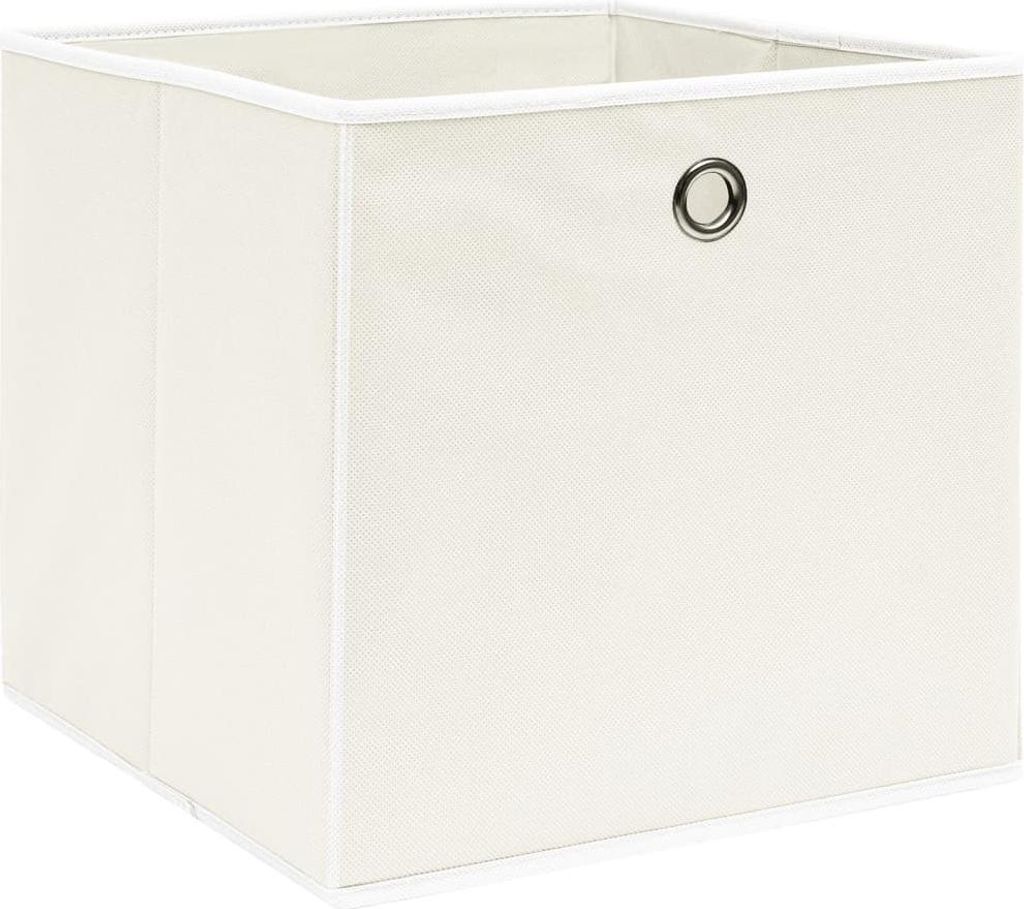 vidaXL Úložné boxy 4 ks Biele 32x32x32 cm Látkové Obrázok produktu 