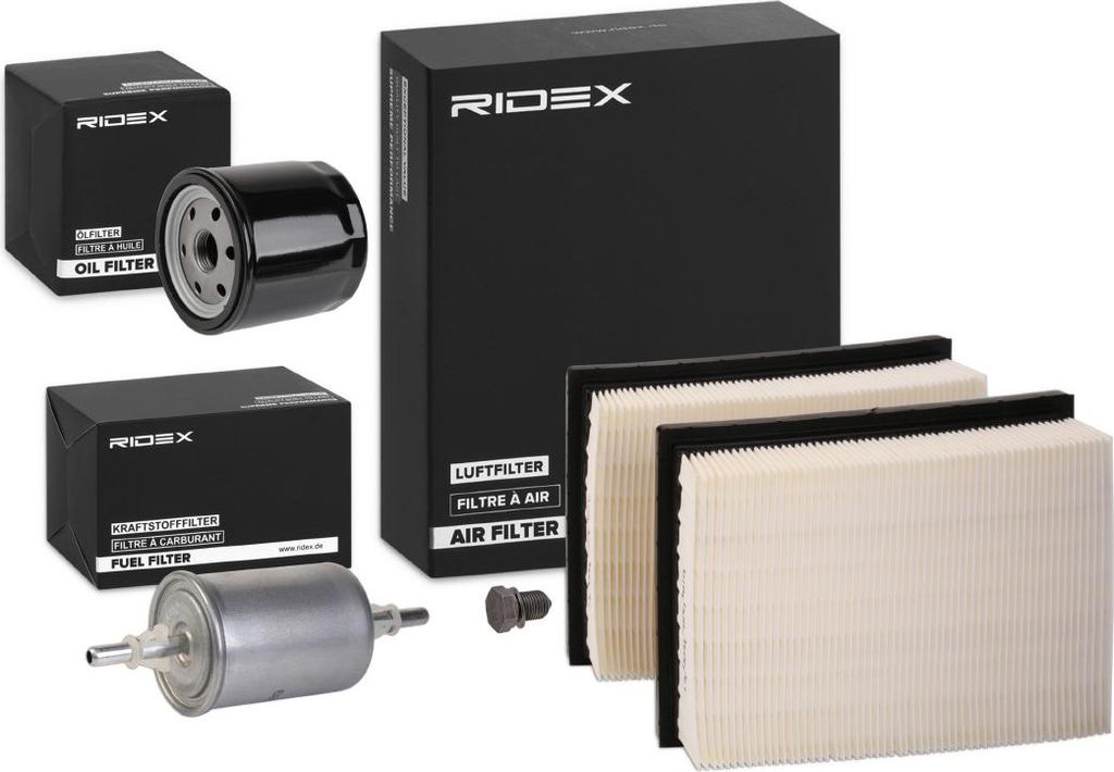 RIDEX Filterset Inspektionspaket Filtersatz für VW Lupo (6X1, 6E1) POLO (6N2) Polo Schrägheck (6N1) Polo Classic (6V2) Polo Variant (6V5) für SKODA