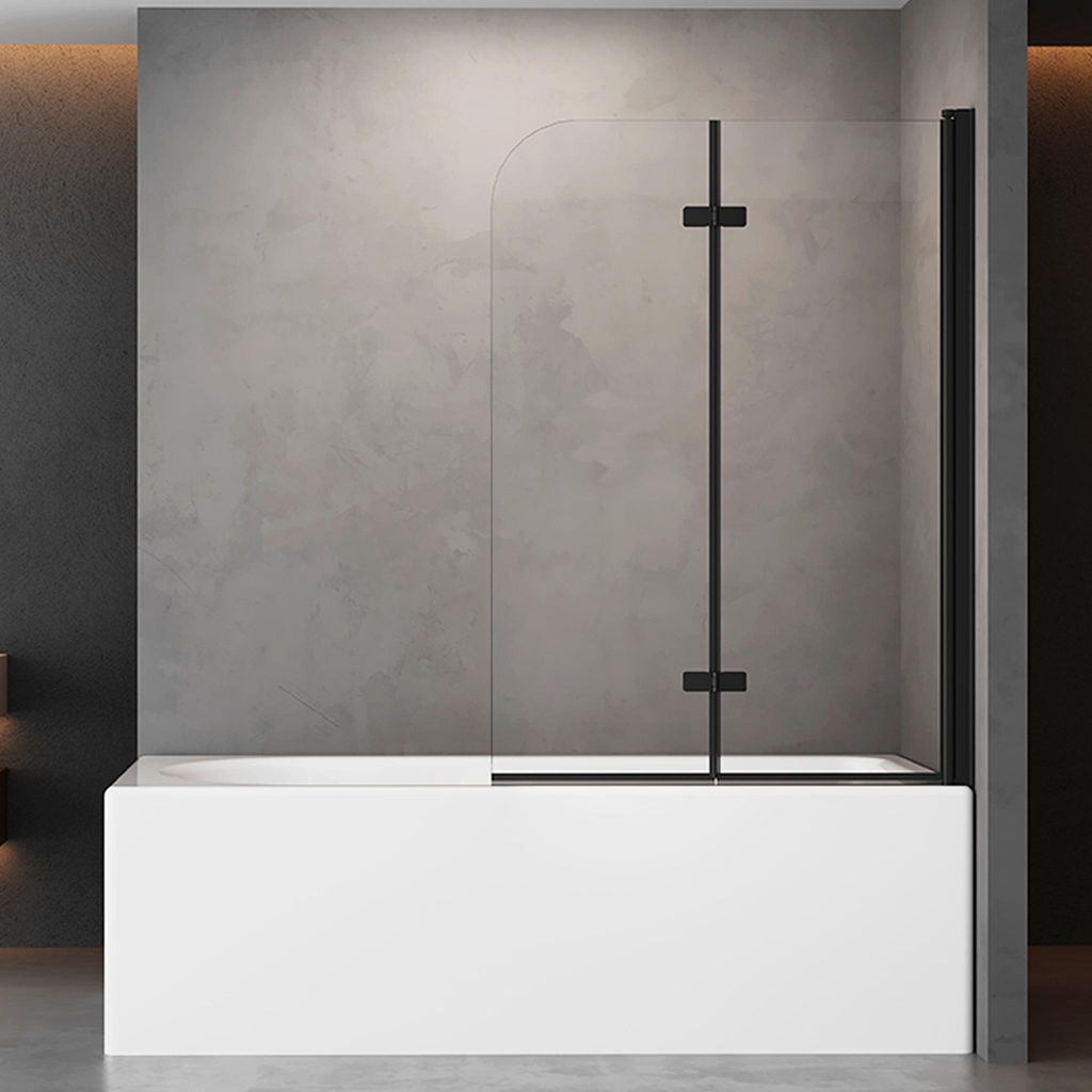 Duschabtrennung 120x140cm Duschwand für Badewanne 2-Teilig Produktbild 