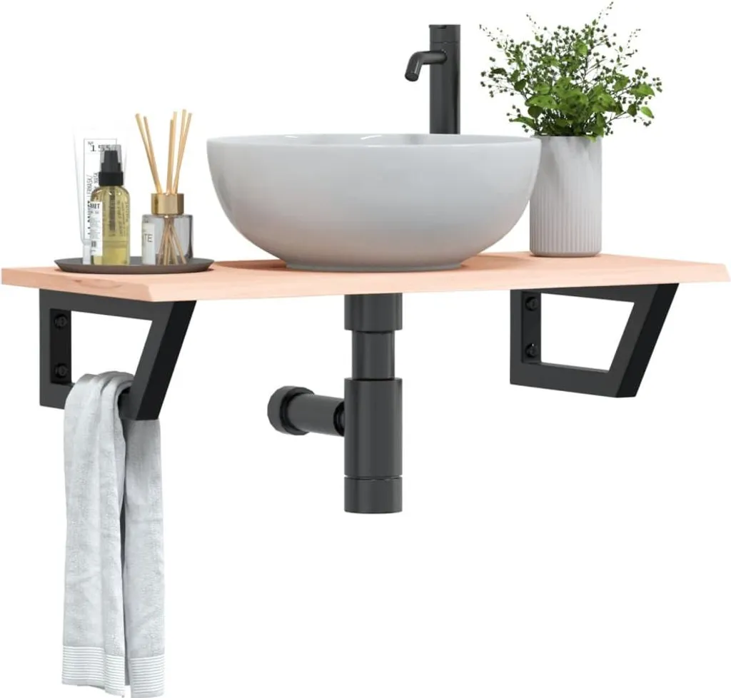 Top Bagno vidaXL Rovere e Acciaio - Design Industriale Moderno