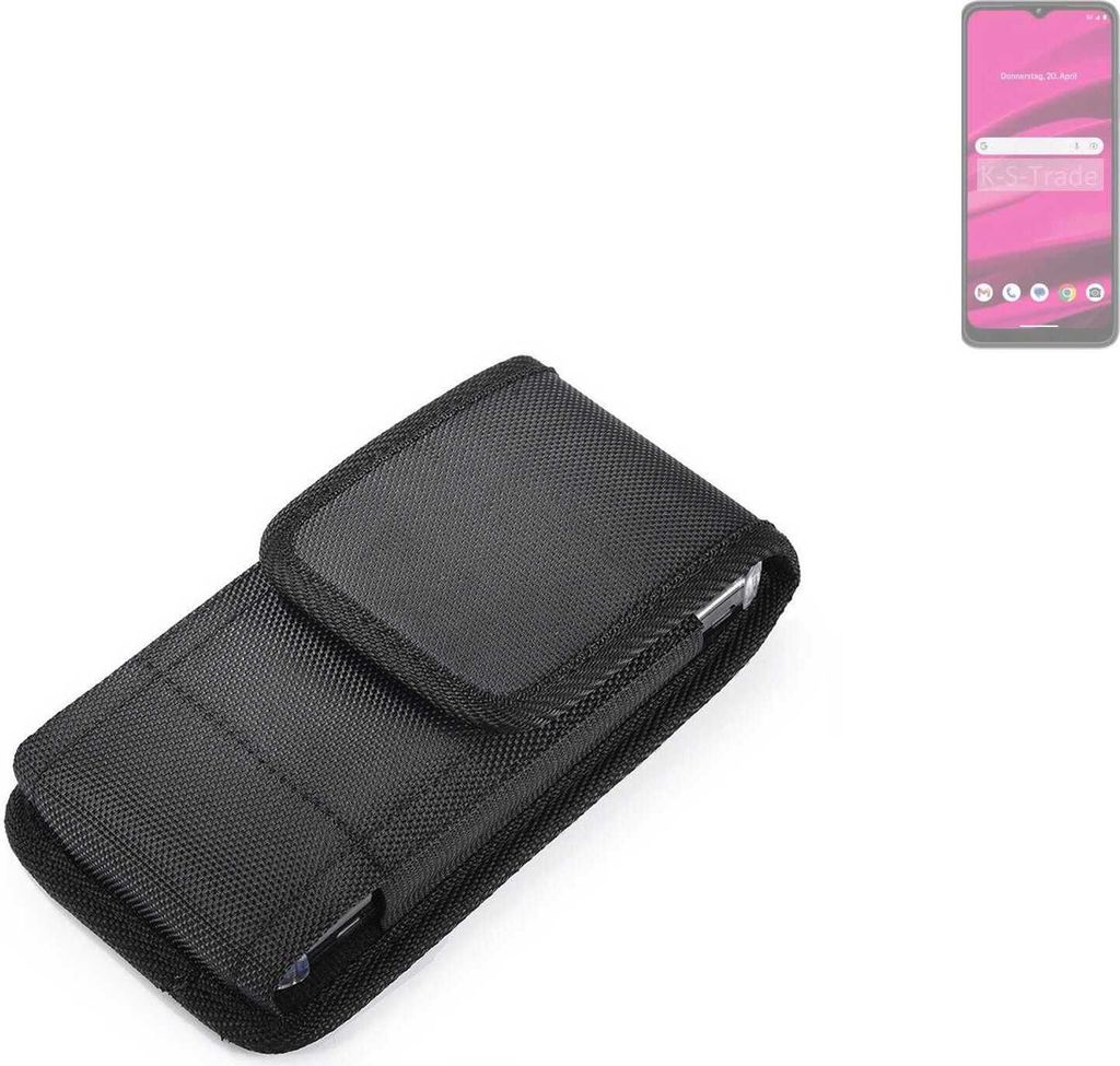 Holster Gürteltasche kompatibel mit Telekom T Phone 2023 Holster Gürtel Tasche wasserabweisend Handy Hülle Schutz Hülle Outdoor schwarz K-S-Trade