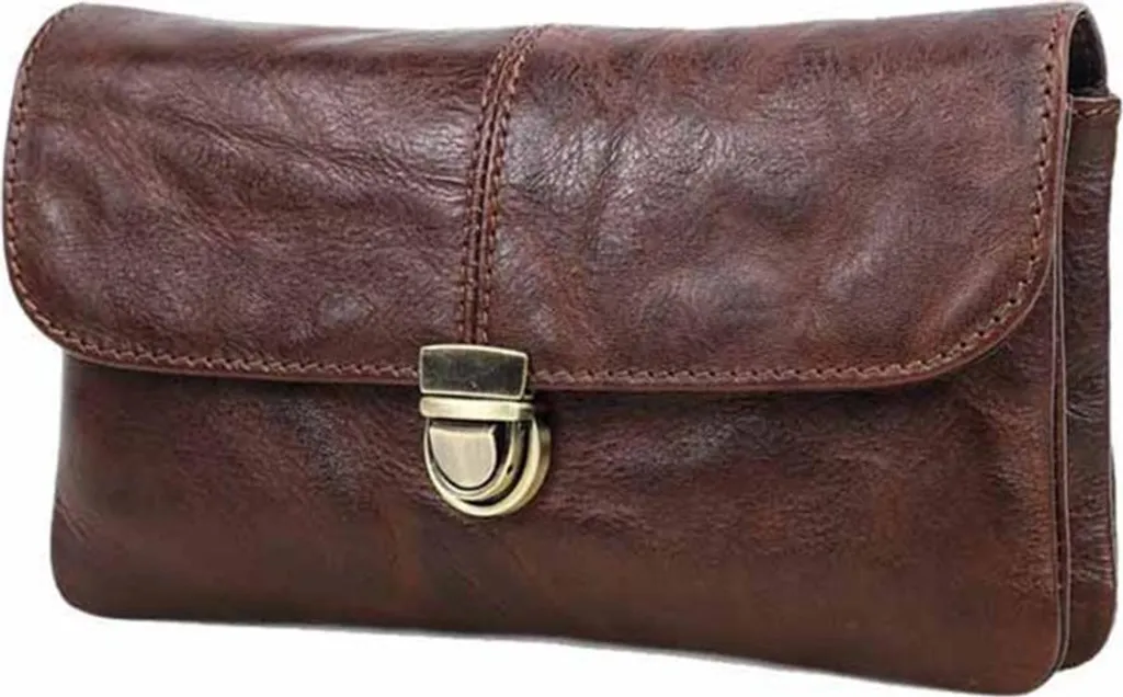 Pochette Téléphone Cuir Marron Voyage : Antivol RFID 6,7-6,9 Pouces