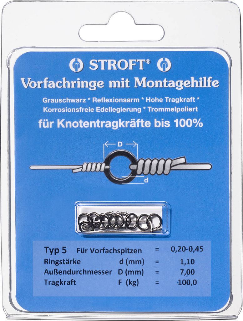 Stroft Vorfachringe Typ 5 mit Montagehilfe 100kg Produktbild 