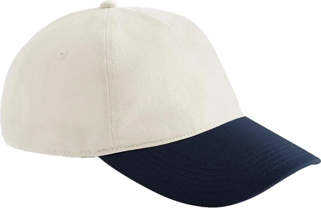 Beechfield - Cappellino da baseball "Leisure", punta a contrasto PC8123 (taglia unica) (Naturale/Blu scuro)