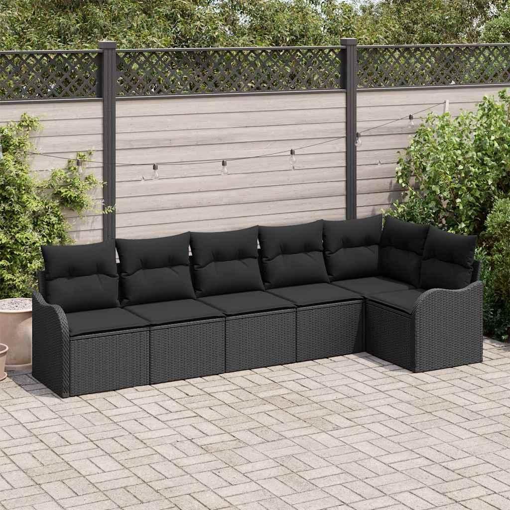 "Rabatt" Gartensofa-set - Balkonmöbel/Terrassenmöbel - Schwarz Poly-Rattan - Lounge-Dining set CC12501