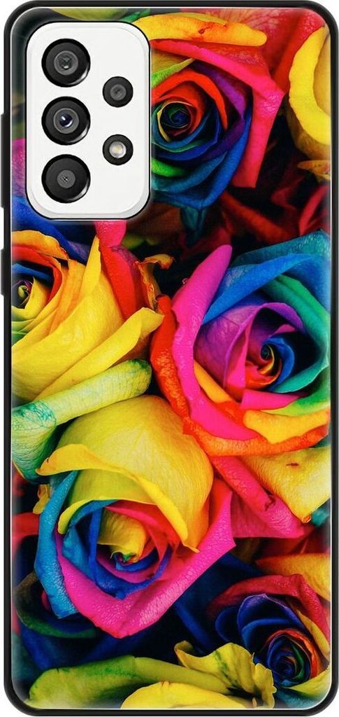 König Design Hülle kompatibel mit Samsung Galaxy A73 5G Kunststoff Soft Handyhülle - Handy Case Bunte Rosen