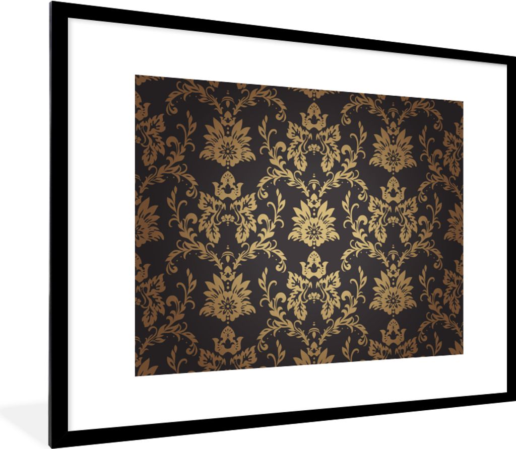 MuchoWow Gerahmtes Poster Blumen - Licht - Vintage 80x60 cm - Poster mit Schwarzem Bilderrahmen Wandposter Rahmen Foto Bilder - Schlafzimmer-Deko...
