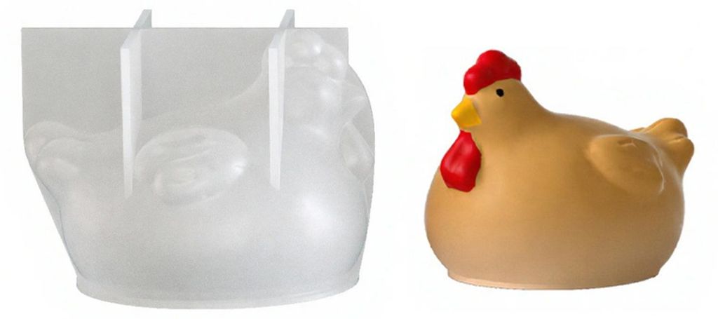 3D-Hahn-Silikonform, DIY-Osterkerzen-Gipsform, flexibel, wiederverwendbar, für Kunstharz, Seife und Heimdekoration
