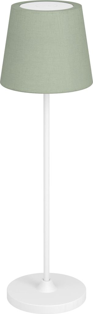 EGLO LED Akku Tischleuchte Leonero, Tischlampe kabellos, grün-weiße Nachttischlampe, touch dimmbar, USB aufladbar, warmweiß-neutralweiß