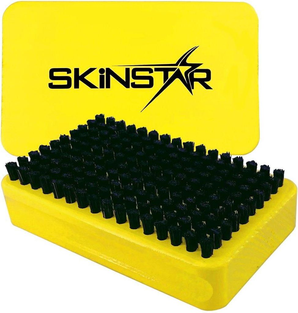 SKINSTAR Ski Belagsbürste BaseBrush Rosshaar Bürste gelb