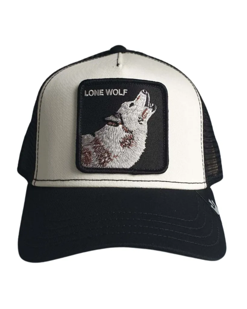 Goorin Bros. Lone Wolf Bianco e Nero | Cappello Trucker Unisex Originale