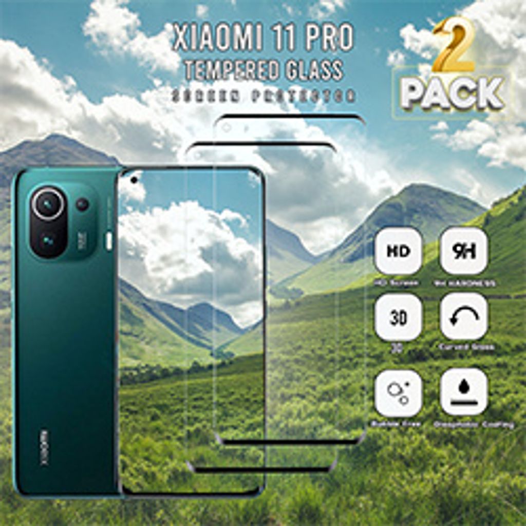 2-Pack Xiaomi 11 Pro - Gehärtetes Glas 9H - Hochwertiger 3D-Displayschutz