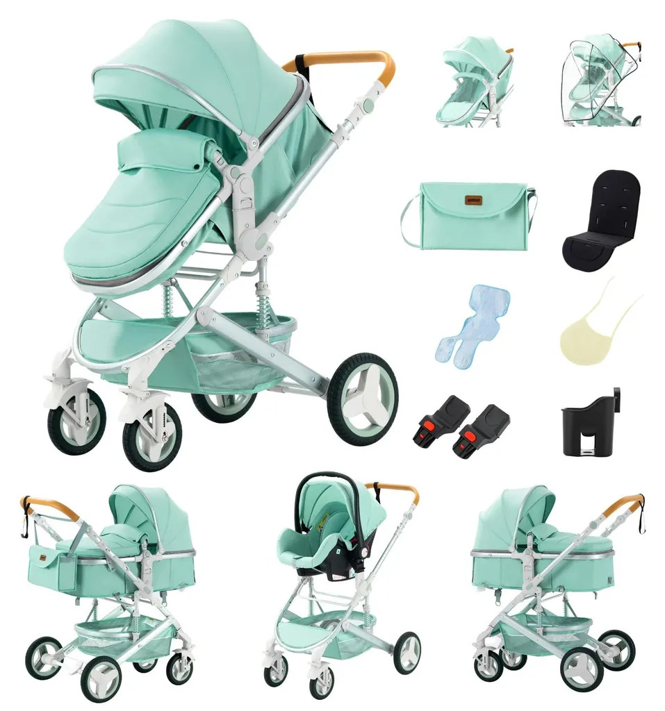 Poussette canne ultra-légère 530 Vert idéale pour la ville et l'été