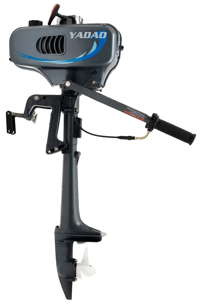 Moteur hors-bord manuel 2 temps gris idéal pour la pêche et loisirs