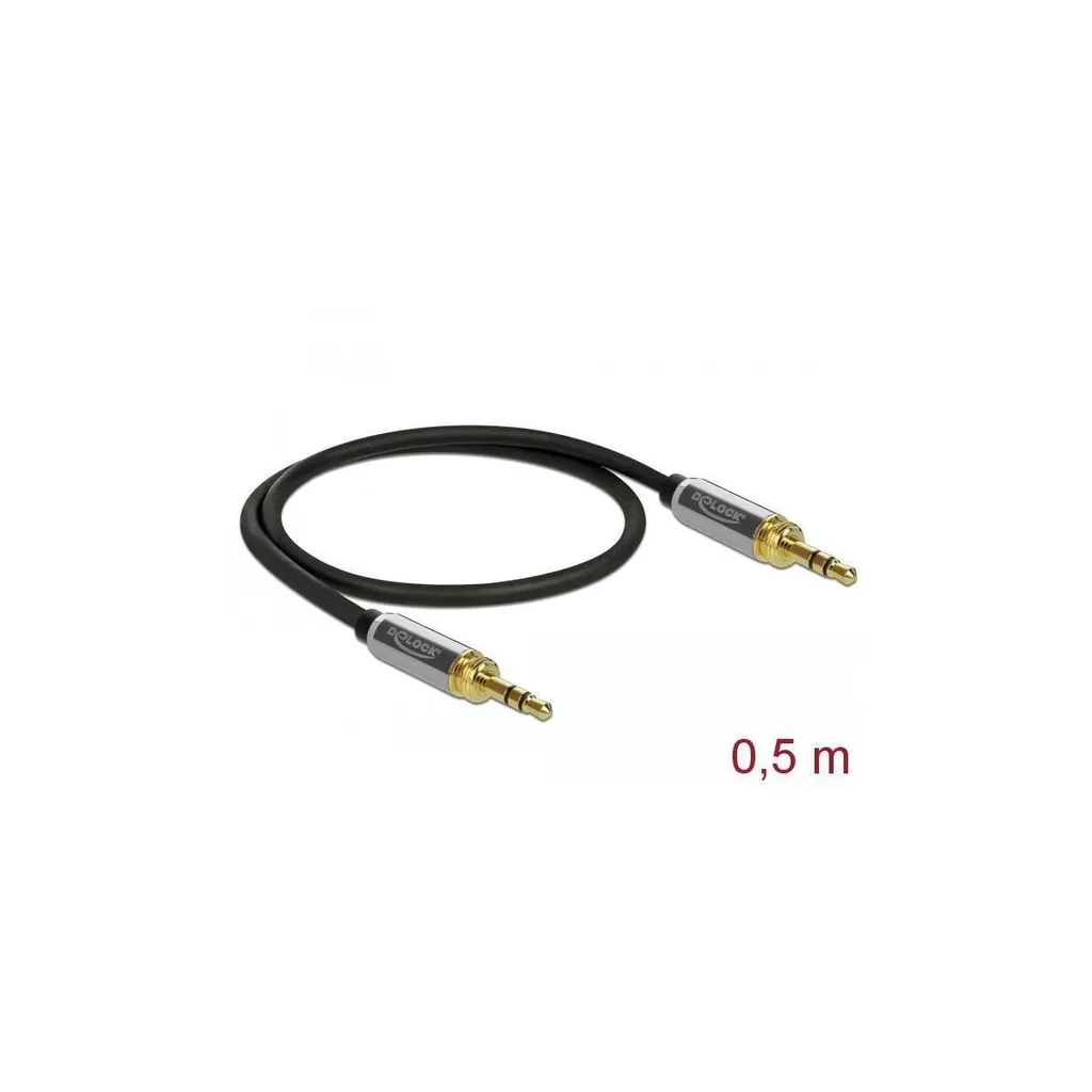 Cavo Audio Delock 85784 Jack 3.5 mm 0.5m Nero Grigio Alta Fedeltà - 4