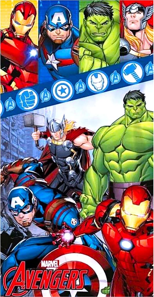 Avengers Badetuch Strandtuch - Kinder Strandlaken 70 x 140 cm aus Baumwolle