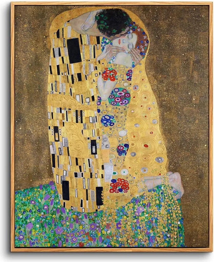 Regalo San Valentino Quadro Klimt Il Bacio 20x25 Cornice Vintage