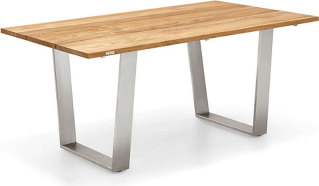 Niehoff - Teak-Gartentisch Noah - Edelstahl Teak geölt 260 x 95 cm Profilkufe