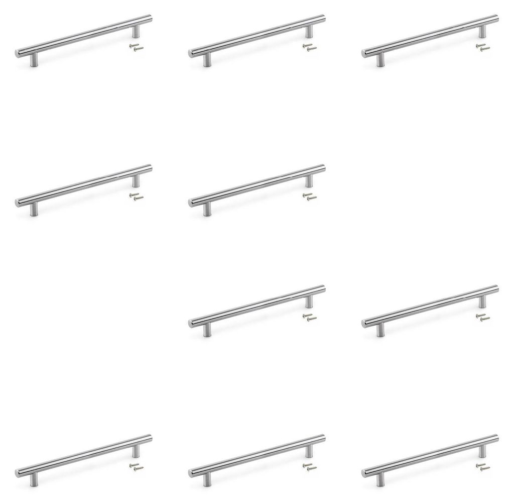 Emuca Lot von 10 Möbelgriffe Orlando, L178mm, 128mm Achsenabstand, Stahl, Nickel satiniert