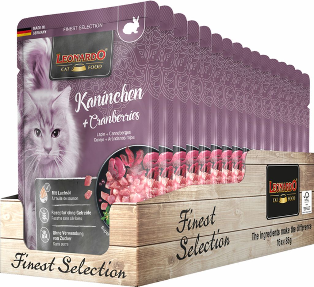 LEONARDO Kaninchen + Cranberries 16x 85g Produktbild 