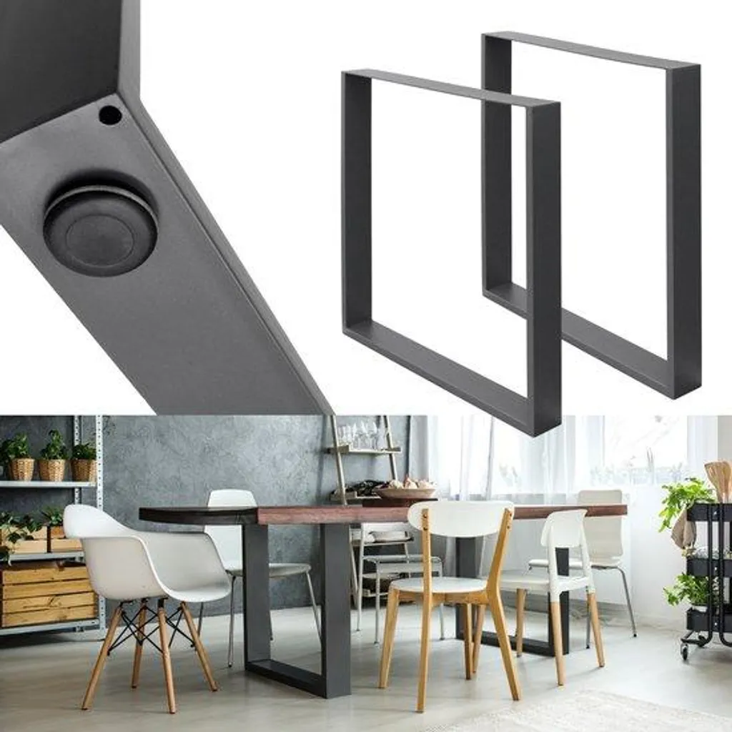 Piétement pour Table DIY 70x72 cm en Acier Anthracite Style Industriel - 8
