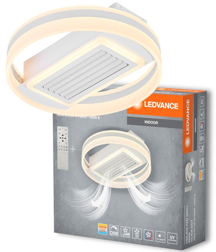 Lampada a soffitto/ventilatore a LED, a forma di anello; Immagine del prodotto 