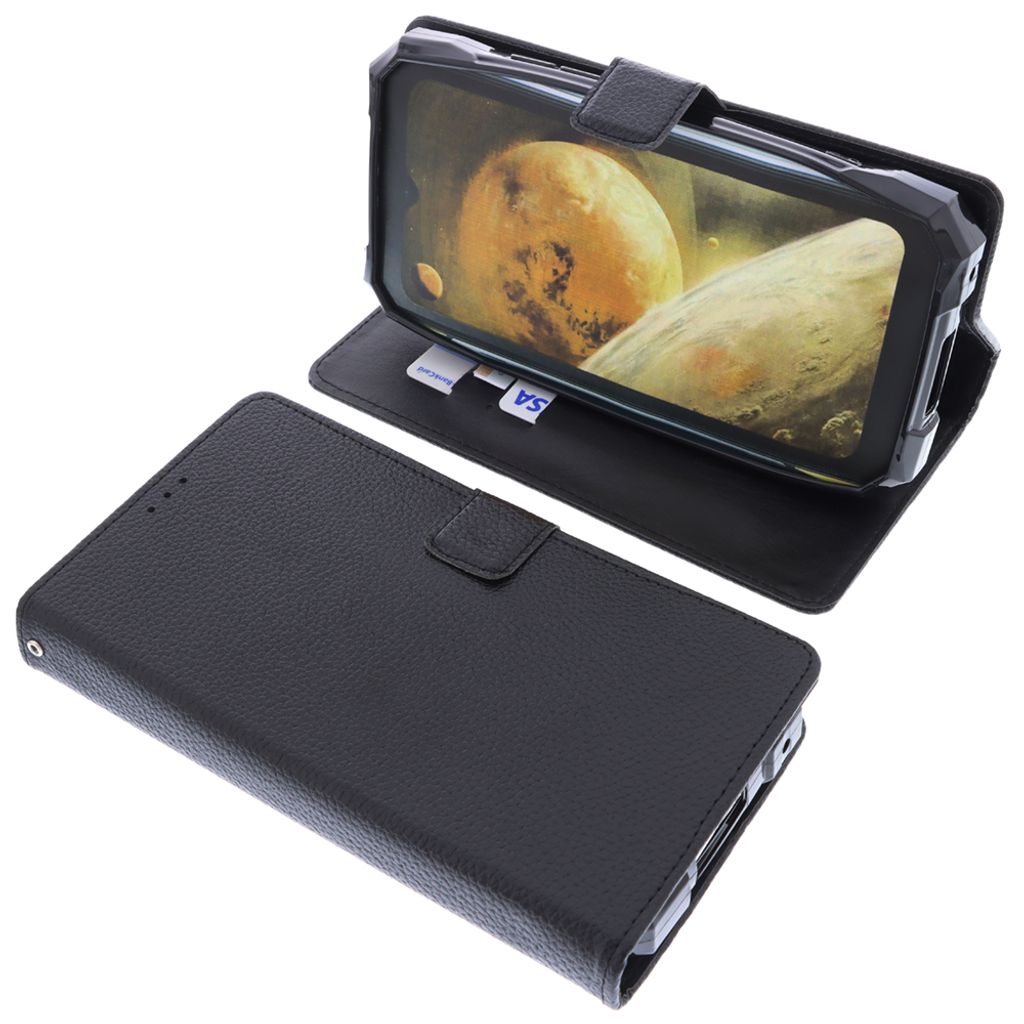 foto-kontor Tasche kompatibel mit Doogee S89 / S89 Pro Schutzhülle Book Style schwarz Schutz Hülle Buch