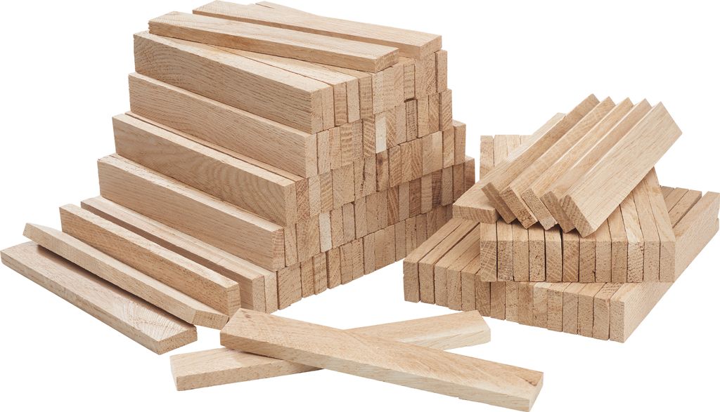 VBS Bastelklötzchen 117 Stück 22x160x0.8 cm Holzbausteine für kreative Projekte Eichenholz