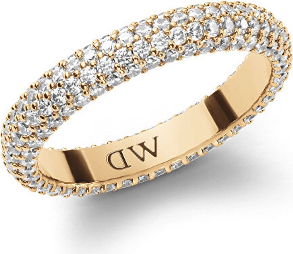Funkelnder vergoldeter Ring mit Pavé-Kristallen DW0040064 - Umfang: 60 mm.