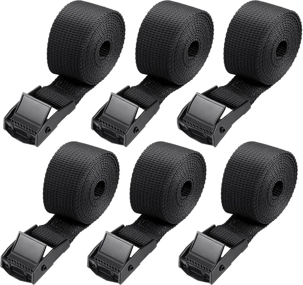 Sangles de Transport pour Moto et Bagages - Pack 6 Unités 1m Noir