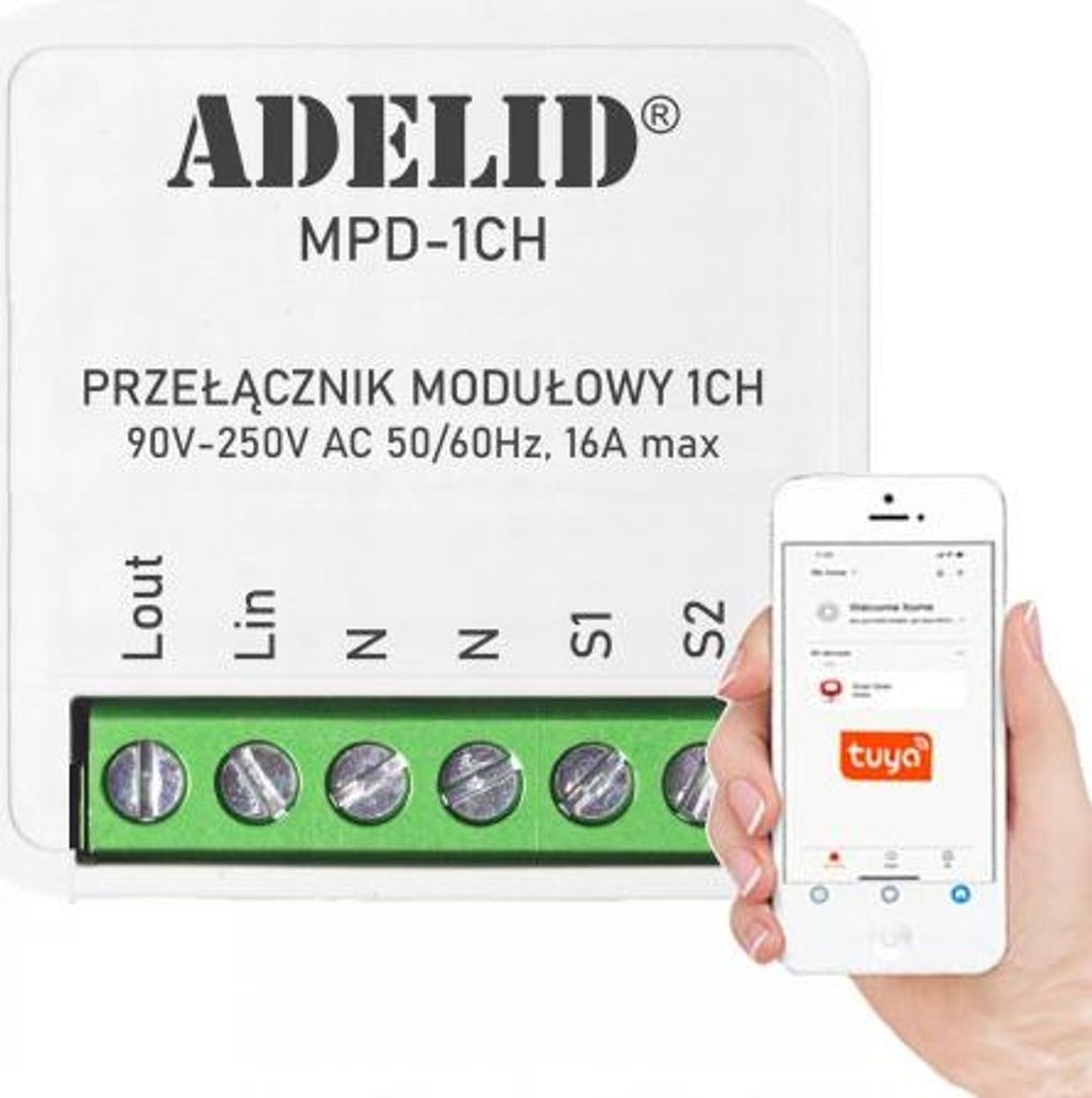Sterownik Smart Home Adelid 16A WiFi Tuya Zdjęcie produktu 
