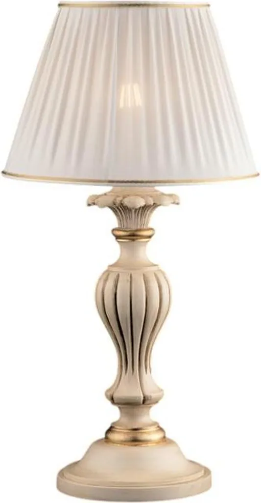 Luminaire bois ivoire et or 62 cm pour éclairer les coins sombres