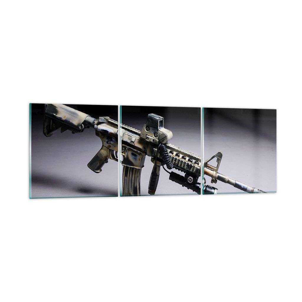 Bilder auf glas - Armee Gewehr - 150x50cm - Glasbilder - Wandbilder - Bilder - Kunstdruck - zum Aufhängen bereit - Wanddekoration aus Glas - Glas ...