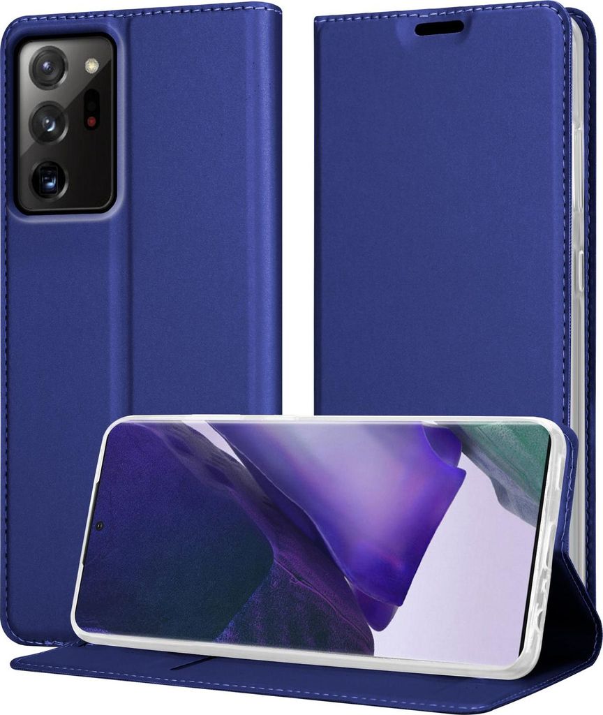 Cadorabo Handyhülle für Samsung Galaxy NOTE 20 ULTRA Schutz Hülle in Blau Cover Etui Book Case Booklet