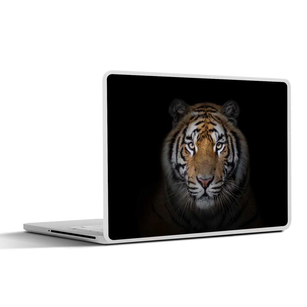 MuchoWow Laptop Aufkleber Sticker Cover Tiger - Wildtiere - Porträt - Schwarz - Tiere 31x22.5 cm - Laptop-Deko