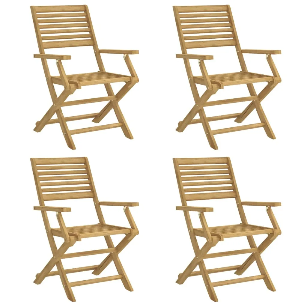 Chaises de jardin en bois massif acacia pliables lot de 4 pour terrasse