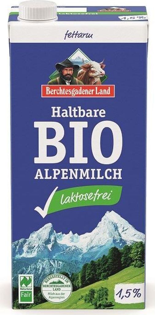 Berchtesgadener Land Haltbare -Alpenmilch laktosefrei 1,5%, Produktbild 
