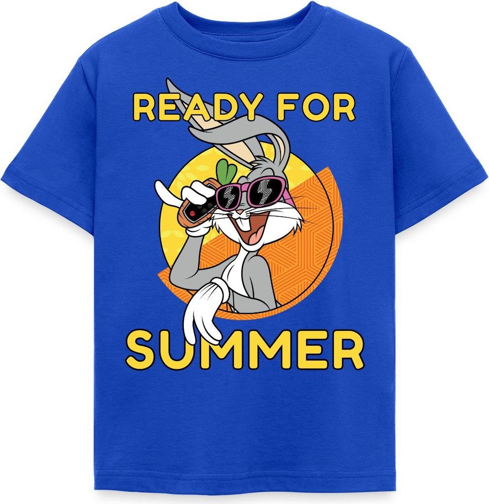 Spreadshirt Looney Tunes Bugs Bunny Ready For Summer Sommer Kinder T-Shirt, 122/128 (7-8 Jahre), Royalblau