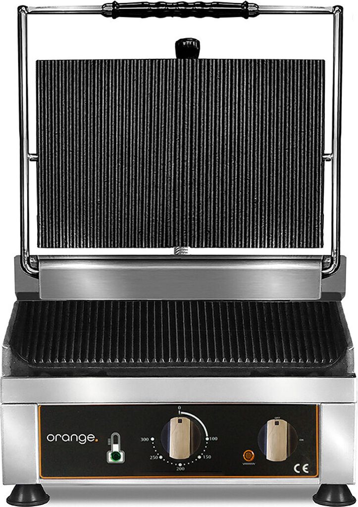 orange Kontaktgrill oben & unten gerillt