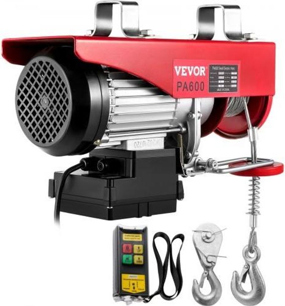 VEVOR Elektrischer Flaschenzug, 1320 lbs elektrische Winde, elektrischer Lift mit kabellosem Fernbedienungssystem, elektrischer Flaschenzugkran aus...