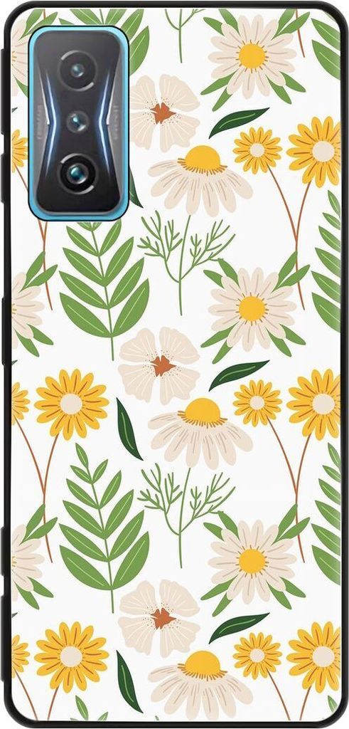 König Design Hülle kompatibel mit Xiaomi Redmi K50 Gaming Kunststoff Soft Handyhülle - Handy Case Blumenmuster 2