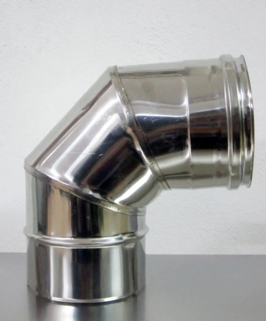 Raccordo Curva 90° Inox Parete Singola 100 mm - Soluzione Fumi