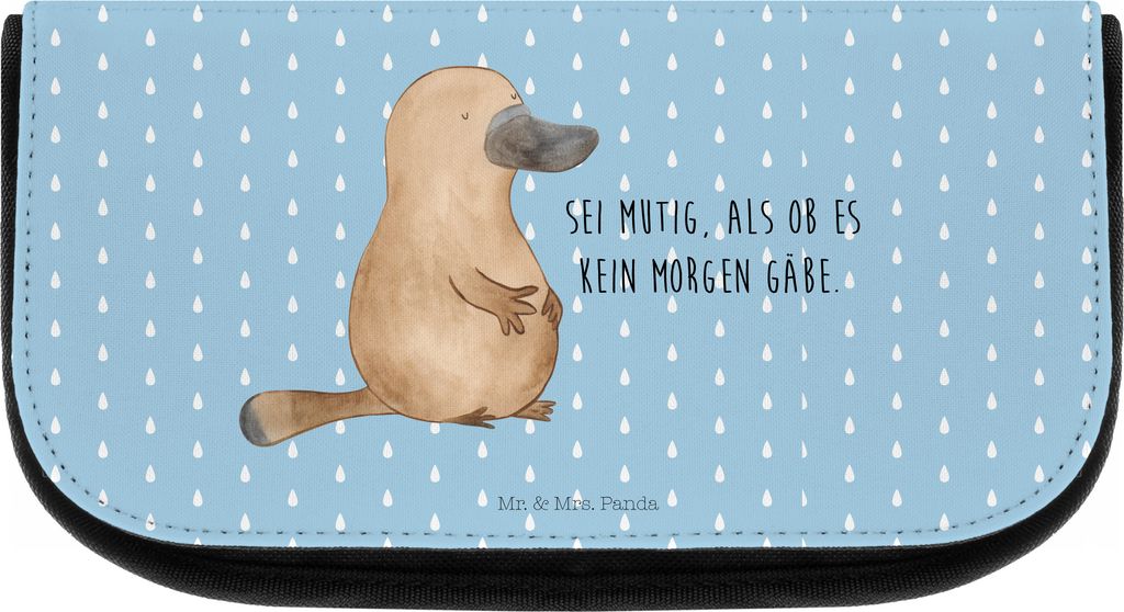 Mr. & Mrs. Panda aufbewahrungstasche Schnabeltier Mut - Blau Pastell - Geschenk, Lebensweisheit, Organizer, Raodtrip, kulturtäschchen, kosmetiktä...