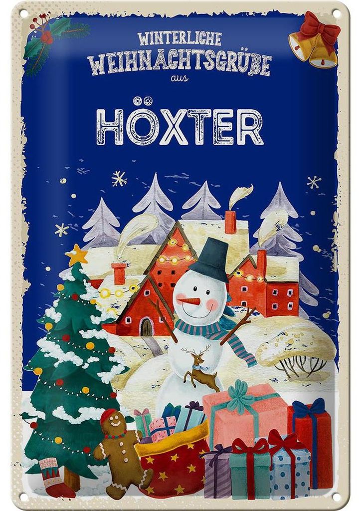 Blechschild Weihnachtsgrüße aus HÖXTER 20x30cm