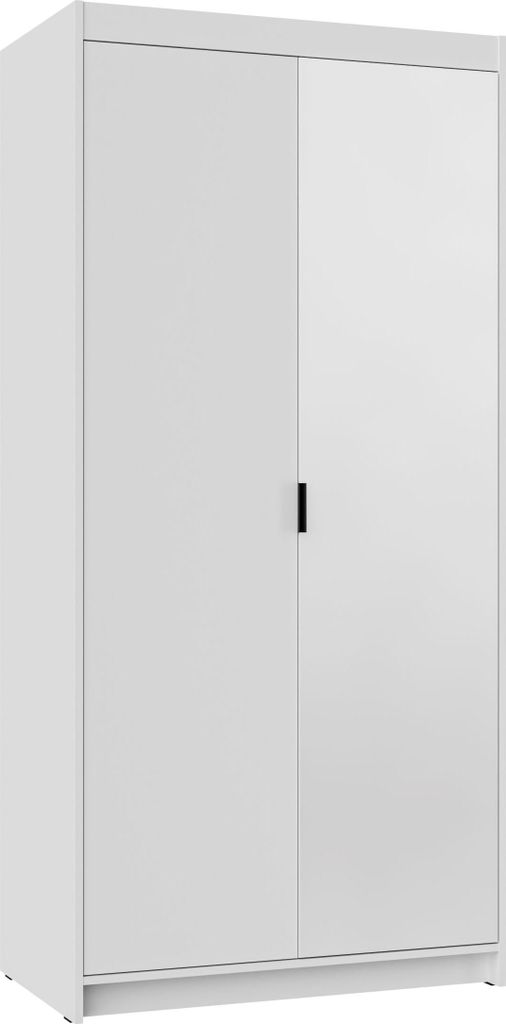 Kleiderschrank 90x190 PILINA mit Spiegel - weiß