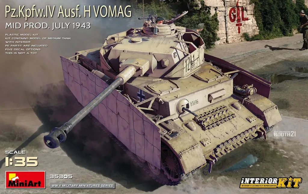 Maquette de char allemand Pz.Kpfw.IV Ausf.H avec intérieur MiniArt 1/35