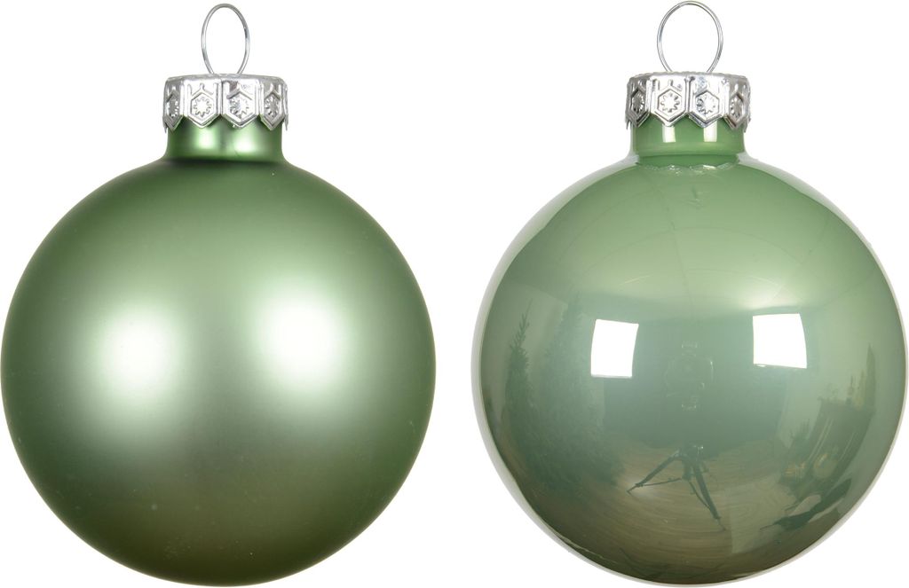 Weihnachtskugeln Glas 6cm x 10 Stück - Matchagrün