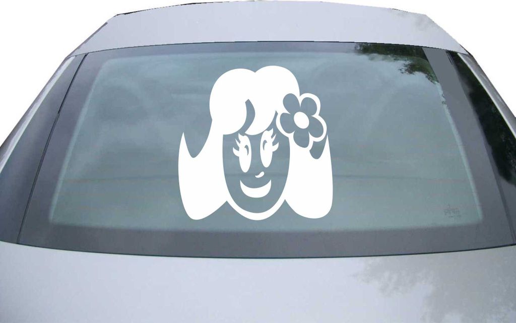 Indigos UG - Aufkleber Heckscheibe & Motorklappe DE6357 - weiß - 600x599 mm - Cute Baby Girl - Auto Scheiben Fenster Heckklappe Tuning Racing JDM ...