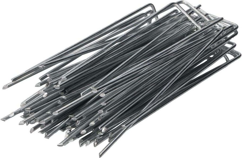 GARDENIX 100 Stück Verzinkt Anti-Rost Erdanker aus Stahldraht 150 x 30mm - Ø 3mm Zeltanker