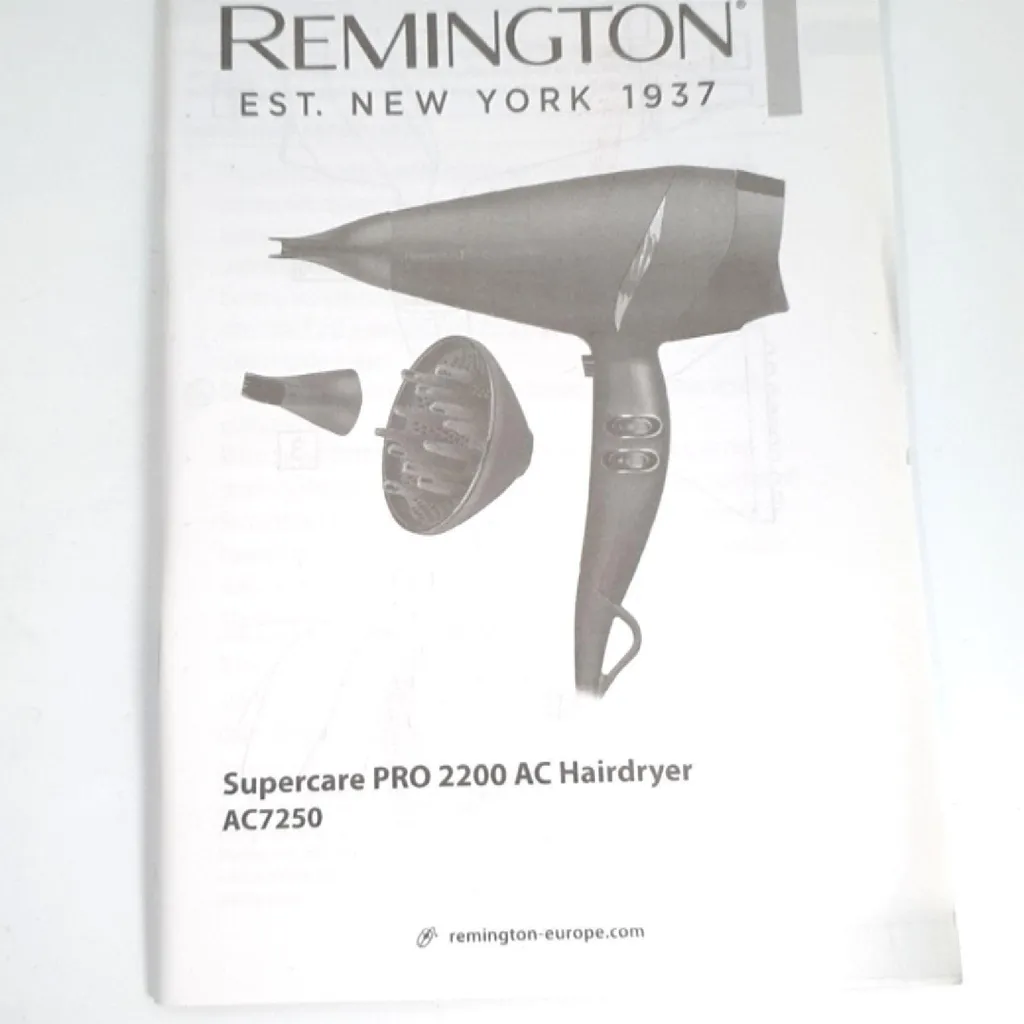 Asciugacapelli professionale ionico Remington [controllo laterale potente e professionale] tecnologia SupercarePro (2200W, 130km/h, 3 accessori per lo styling, motore AC a lunga durata per parrucchieri) AC7250 [Esclusiva Amazon] - 12